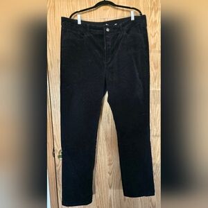 Womens Corduroy Straight Leg Black Pants